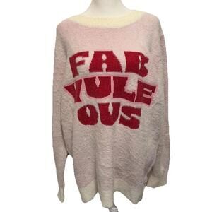 NWT LuLaRoe Women's BERRIE Holiday Fab Yule Ous Pink Sweater Size L (12-14)